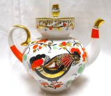 CEAINIC CAFETIERA PORTELAN LOMONOSOV USSR DECOR MANUAL AURIT CU COCOSI