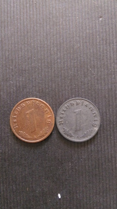 MONEDE 1 REICHSPFENNIG 1940 A,1941 A.