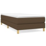 Cumpara ieftin Cadru de pat cu arcuri, maro inchis, 100x200 cm, textil