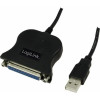 CABLU USB LOGILINK adaptor USB 2.0 (T) la Paralel (D-Sub 25-pin) 1.5m negru UA0054A