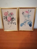2x tablou botanic trandafiri plansa botanica art print Rosa Imprimeria de Remond