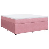 Cumpara ieftin Pat box spring cu saltea, roz, 180x200 cm, catifea