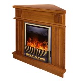 Semineu electric Art Flame 3D Marina de colt nut &amp; Meridian cu lemne, Efect de flacara reala, Termostat reglabil, Telecomanda, 2000 W