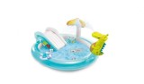 Piscina cu topogan si fantana design Crocodil pentru copii,203x173x89 cm, 365 litri