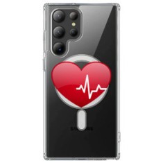 Husa personalizata samsung galaxy s24 ultra, magsafe atasare magnetica, the heart beats foto