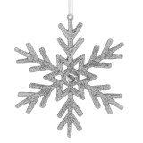 Ornament Brad Craciun Fulg Argintiu cu Strass, CMCLASS - Decoratiune Unica
