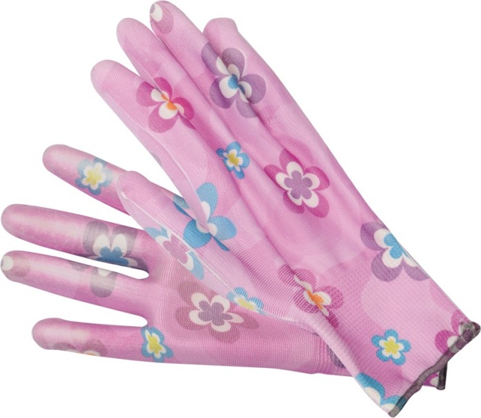 Manusi de gradina cu flori roz deschis FLO
