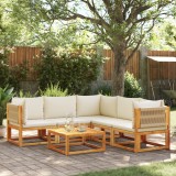 VidaXL Set canapele de grădină cu 6 piese, lemn de salc&acirc;m și fr&acirc;nghie 3278851