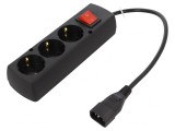 Cablu de Alimentare 3x1mm2 CEE 7/3 la IEC C14 0,3m 3 Prize