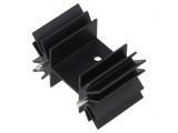 Radiator extrudat H TO218 TO220 TOP3 negru 25,4mm x 42mm