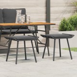 VidaXL Taburete pentru grădină 2 buc Negru 50x40x45 cm Poliratan
