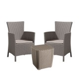 Cumpara ieftin Set de mobilier de grădină pentru balcon Iowa II cu masă &icirc;n culoarea cappuccino