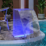 VidaXL F&acirc;nt&acirc;nă de piscină cu LED-uri RGB, acril, 51 cm