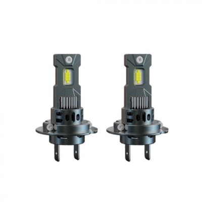 Set 2 becuri auto LED mini H7, 150W, 6000K, 19000 lumeni, Canbus, 9-16V, BZRSH, Super CSP, lumina alb-rece, fara eroare de bec ars foto