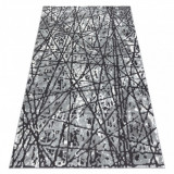Covor ZARA 0W7053 P50 140 - structural două niveluri de l&acirc;nă gri, 80x150 cm, Dreptunghi, Lana