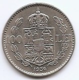Romania 100 Lei 1936- Carol al II-lea, Nichel , 27 mm, KM-54 (1)