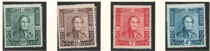 Belgia 1949 Mi 841/44 MNH - 100 de ani de timbre