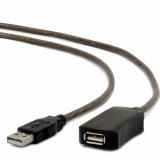 Cablu prelungitor activ USB 2.0 Cablexpert UAE-01-10M, lungime 10 m, conectori USB A tata la USB A mama