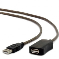 Cablu prelungitor activ USB 2.0 Cablexpert UAE-01-10M, lungime 10 m, conectori USB A tata la USB A mama