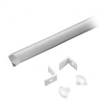 PROFIL ALUMINIU PENTRU BANDA LED 2M 15.8MM X 15.8MM ALB, V-TAC