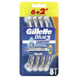 Aparat de ras de unica folosinta cu 3 lame Gillette Blue 3 Comfort, 6 + 2 bucati, P&amp;G