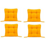 Set Perne decorative pentru scaun de bucatarie sau terasa, dimensiuni 40x40cm, culoare Galben, 4 bucati/set, Palmonix