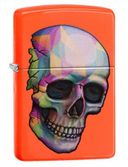 Bricheta Zippo 29402 Skull Neon Orange Finish foto