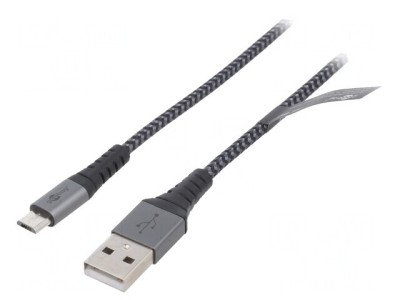 Cablu USB 2.0 A la Micro B Textil 2m 480Mbps foto