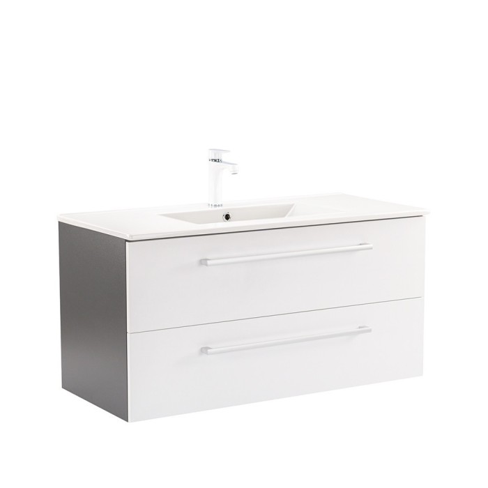 Dulap inferior Vario Clam 100 cu lavoar antracit-alb