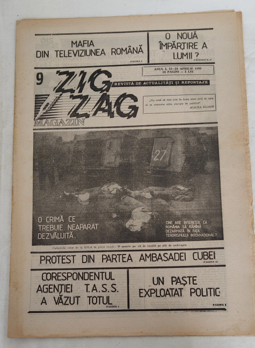 ZIG ZAG Magazin (23-29 aprilie 1990) Anul 1, nr. 9