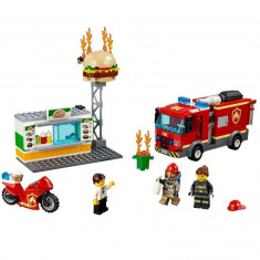 Set de constructii 2 in 1, Incendiu Fast Food cu masina de pompieri, 349 piese foto