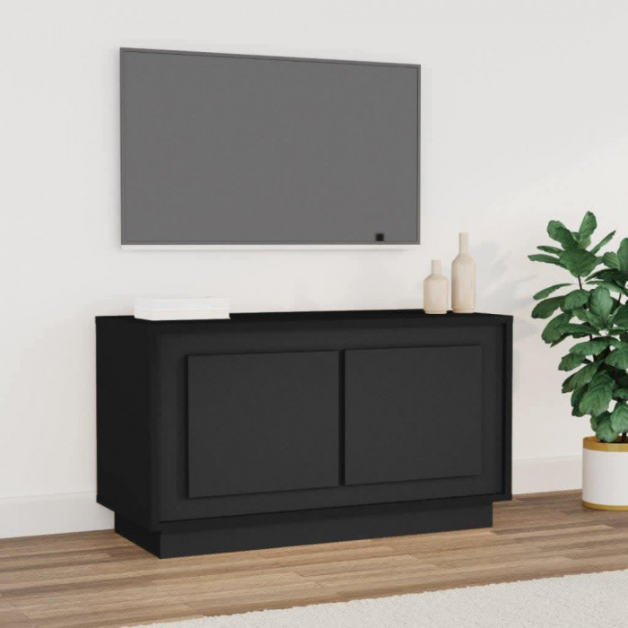 Comoda TV, negru, 80x35x45 cm, lemn prelucrat GartenMobel Dekor