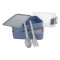 Caserolă Alimente, Fely, 800-ML, Plastic, Albastru-Gri, Set 2 Bucăți, Furculiță și Lingură Incluse