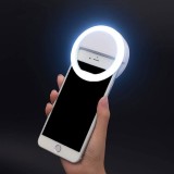 Lampa Ring Light LED, Model Mini, Dimensiune 8.5cm, Alb, Alimentare USB, 3 Nivele Lumină, Oem