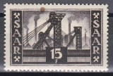 SAAR 1953 - Mină (Pata vizibilă pe față și pe verso este defect de h&acirc;rtie. Pe verso e acoperită de gumă !), MNH
