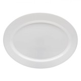 Platou Oval Opal, Alb, 35.5x26.5 cm, Potrivit pentru Cuptorul cu Microunde și Mașina de Spălat Vase, Oem