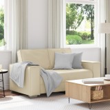 Canapea Loveseat Gossi Crem, 2 Locuri, Piele Sintetica, 160x78x84 cm, Design Modern, Cadru Robust