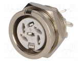 Conector DELTRON DIN soclu mamă 6 PIN 240&deg; lipire 34V 2A