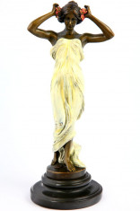 Statueta Art Deco din bronz cu o dansatoare BG-25 foto