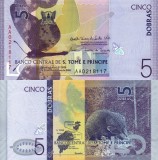 Sao Tome si Principe 5 Dobras 2020 UNC Bancnota Africa, H&acirc;rtie, Necirculată