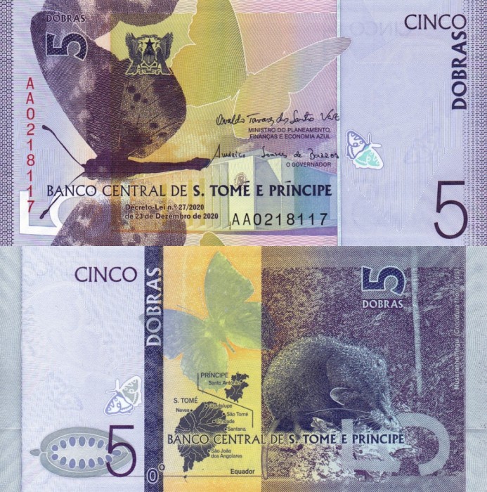 SAO TOME SI PRINCIPE 5 dobras 2020 (h&acirc;rtie) UNC!!!