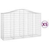Cumpara ieftin Cosuri gabion arcuite 5 buc, 200x50x120/140 cm, fier galvanizat