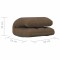Scaun de podea pliabil, maro, material textil - 9