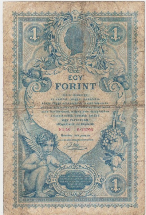 AUSTRIA 1 GULDEN 1888 F
