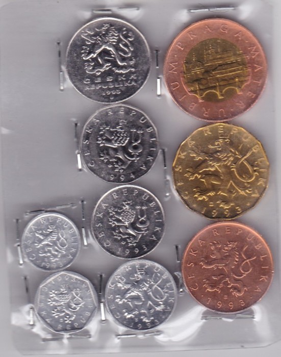 CEHIA Set Monetarie 10, 20, 50 Haleru 1, 2, 5, 10, 20, 50 Korun 1993