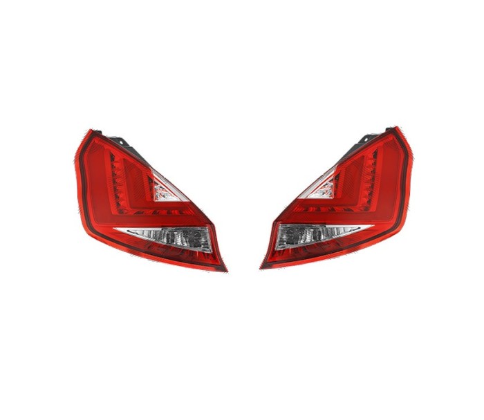 Stop spate, lampa Ford Fiesta (Ja8), 01.2013-12.2017, model tuning, montare spate, stanga+dreapta, cu lumina parcare fibra optica; LED; rosu, transpa