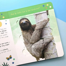 Carte pentru copii - Little Wonders Jungle Animals Puzzle Slider Board Book