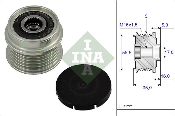 INA 535 0004 10 Sistem roata libera, generator