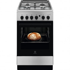 Aragaz Electrolux LKG504002X, gaz, 50cm, 59 l, Autocuratare catalitica, Grill electric, Rotisor, Clasa A, Inox