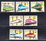 A12 S5 7 - Timbre foarte vechi - Cambogia - locomotive, Transporturi, Stampilat